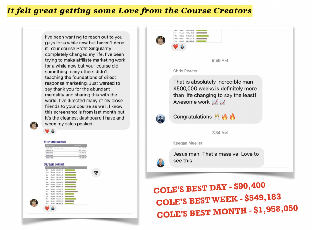 COLE DANIELSON PROFIT SINGULARITY RESULTS 3